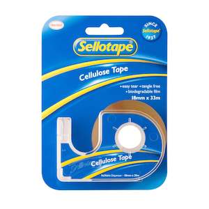 Everyday Tape: Sellotape 3272 Cellulose Tape On Dispenser Size 18mm X 33m Clear Easy Tear Tangle Free
