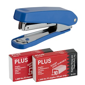 Full Strip Staplers: Plus Stapler + 2000 Staples Ps10e Blue
