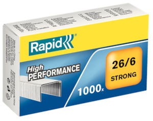 Staples: Rapid Staples 26/6mm Box Of 1000 Strong