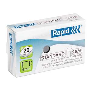 Staples: Rapid Staples 26/6mm Box