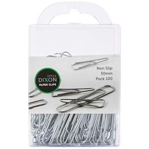 Other Paper Clips: Dixon Paper Clips Size 50mm Nonslip Round Pack Of 100 Silver