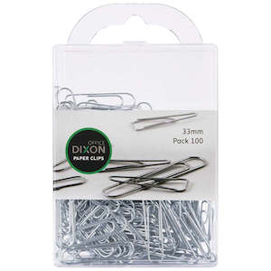 Other Paper Clips: Dixon Paper Clips Size 33mm Pack Of 100 Round Silver