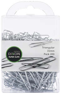 Other Paper Clips: Dixon Paper Clips Size 31mm Triangle Pack Of 200 Silver