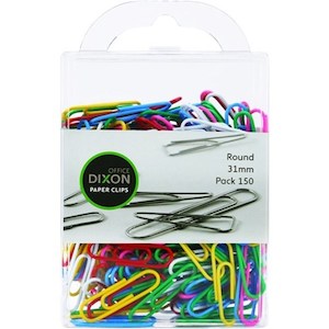 Other Paper Clips: Dixon Paper Clips Size 31mm Round Coloured Pack Of 150