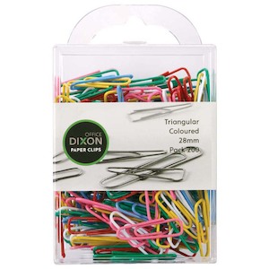 Other Paper Clips: Dixon Paper Clips Size 28mm Tri Coloured Pack Of 200