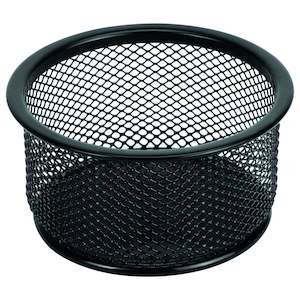 Paper Clip Dispensers: Esselte Metal Mesh Paper Clip Hold Black