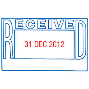 Xstamper Multi Date 66206 Recvd Red/blue