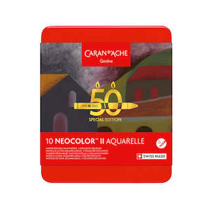 Caran d'Ache Neocolor II Aquarelle Crayons Dark Assorted Special Edition Set of 10