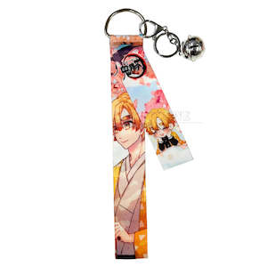 Demon Slayer Blushing Zenitsu in Wonderland Ribbon Keyring
