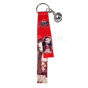 Demon Slayer Rose Blossoming Nezuko Ribbon Keyring