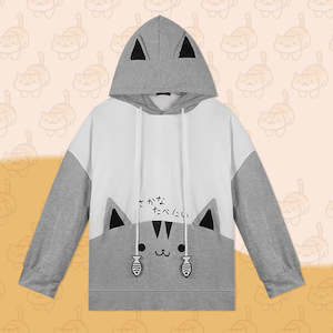 Cute Grey and White Cat Pullover Hoodie