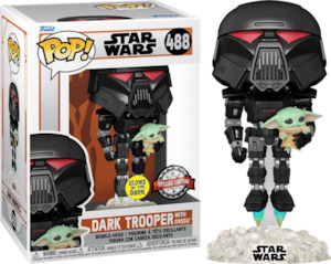 Star Wars Pop Vinyls: Star Wars - Dark Trooper with Grogu Pop! Vinyl Figure