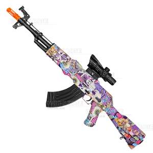 Rifles: [R18+] "Bursting Bubblegum" AK47 Gel Ball Blaster [ID Check Required]