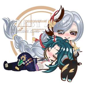 Vinyl Stickers: Genshin Impact Xiao and Shenhe Vinyl Decal Sticker