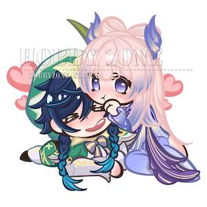 Vinyl Stickers: Genshin Impact Sangonomiya and Venti Vinyl Decal Sticker