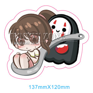 Vinyl Stickers: Spirited Away No Face Holding Chihiro with a Spoon Vinyl Decal Sticker