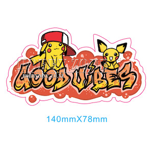 Vinyl Stickers: Pokémon Pikachu and Pichu Good Vibes Vinyl Decal Sticker