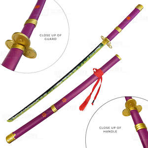 One Piece Enma Sword with Magenta Sheath and Red Ribbon