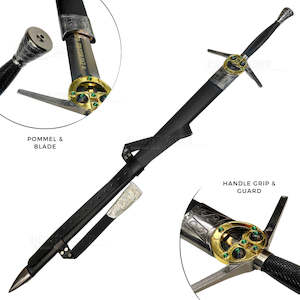 The Witcher: TV Series - Geralt's Silver Sword from The Witcher - Diamond Knurling Grip