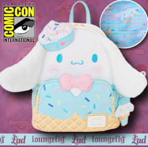 Cushions: Loungefly SDCC 2024 Sanrio Cinnamoroll Ice Cream Scented Plush Mini Backpack