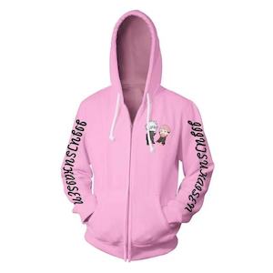Jujutsu Kaisen - Pastel Pink Version - Gojo & Itadori Silky Zip-Up Hoodie