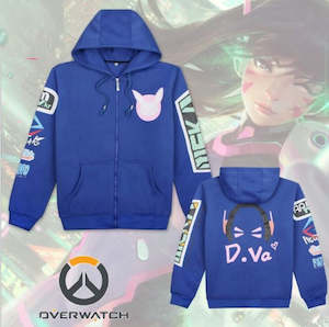 Overwatch - D.Va Blue Gamer Zip-Up Jacket - Cotton Hoodie
