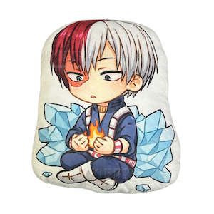 Cushions: My Hero Academia – Todoroki Holding Fire with Ice Crystals Chibi Plush Velvet Cushion