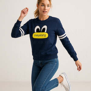 Casual Clothings: Malyatang Duck – Navy Blue Cartoon Sweatshirt - Cute Pullover
