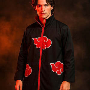 Cosplay Costume: Naruto – Akatsuki Clan Cloak – Smooth Red Clouds Cosplay Costume