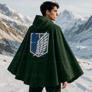 Cosplay Costume: Attack on Titan – Wings of Freedom Survey Corp Cloak - Green Cosplay Cape