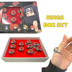 Collector Sets: Naruto Akatsuki Cosplay Red Rings Box Set