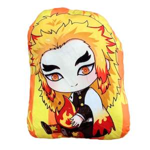 Demon Slayer - Rengoku with Flame Plush - Velvet Cushion