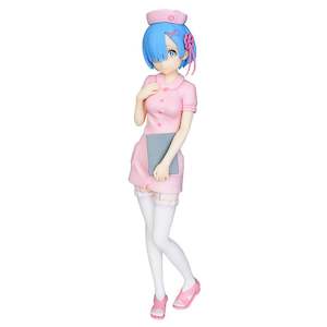 Re Zero Banpresto Figurines: Re:Zero Rem Angelic Pink Nurse Outfit SEGA Figurine