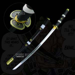 Hand Forged Katana - One Piece Zoro Black & Gold Enma Sword