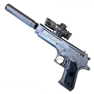 Airsoft Club Exclusive: "Veggie Foil Packets" JM M92 Silver Gel Ball Blaster [ID Check R18 + Requires Any One Membership: Airsoft, Paintball, or NZDA]