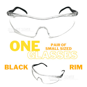 Free Black Rim Glasses - Protective Eyewear - Pear Shaped Design