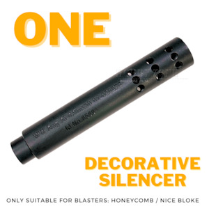 Rail Attachments Blaster Parts: Decorative Silencer for Honeycomb & Nice Bloke Gel Ball Blasters