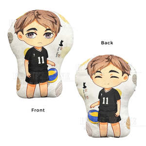 Haikyuu – Miya Osamu with Volleyball Plush - Large Velvet Cushion