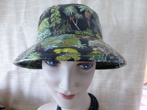 Products: RH28 New Zealand Forest Scene on Laminated Cotton, Shower Proof Hat Hokianga Hats