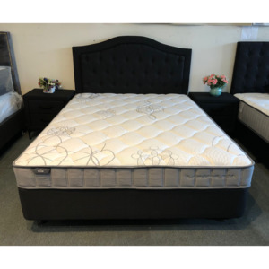 Bed Base With Mattress Deal: Monako Queen Bed in Black