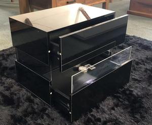 Bedroom: Bedside Table Black With LED