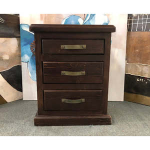 Bedside Tables: Felton Bedside in Dark Wood Colour