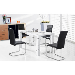 Dining: Mona Dining Set in White Gloss 1.2m