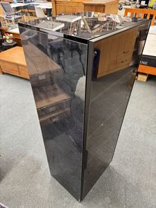 Shoe Other Cabinets: Jessie 1 Door High Gloss Black/Grey Marble Pattern Display Cabinet