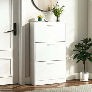 Shoe Other Cabinets: Shoe Cabinet With 3-Flip Drawers