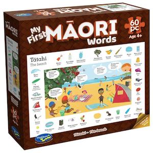 Holdson Puzzle - My First Māori Words, 60pc (Tatahi - The Beach)