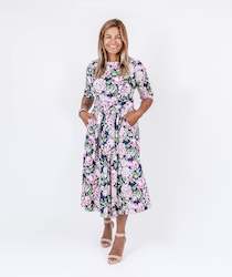 Navy Floral Dress