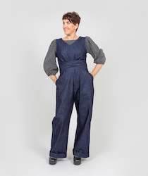 Jumpsuit: Long Denim Jumpsuit