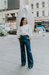 Jeans: The Long Sailor Jeans - Blue Raw Stretch Denim