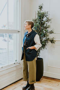 Top: Jamie Waistcoat - Raw Denim